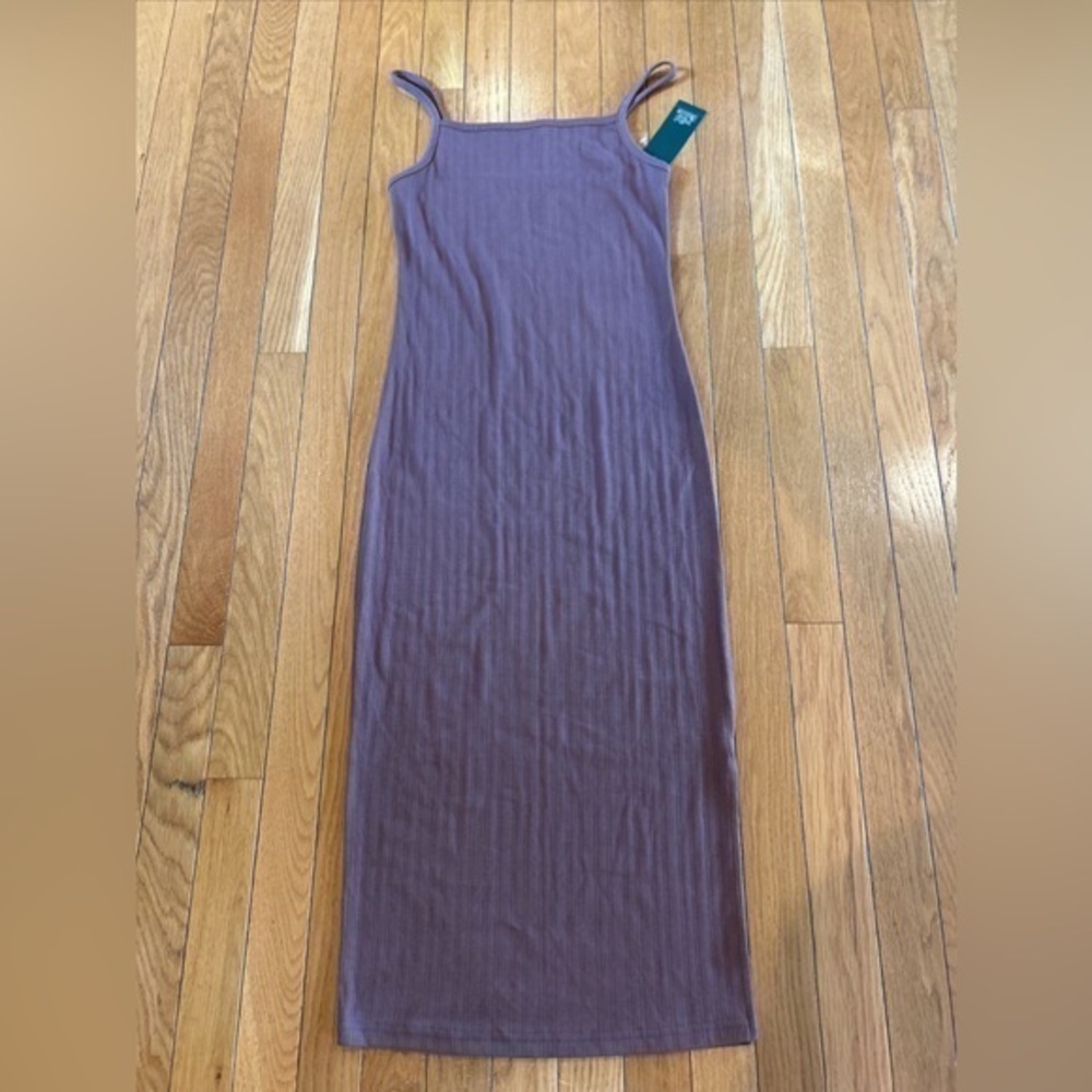 NWT Wild Fable Sleeveless Ribbed Long Pencil Maxi Dress Rust Brown SZ Small